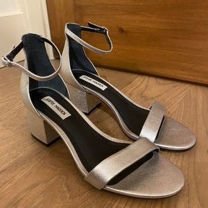 Steve Madden Silver Irenee Ankle Strap Sandal